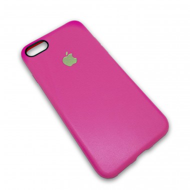 Силиконовый розовый чехол "leather case" для iPhone 7 Plus